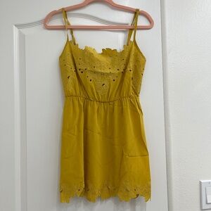 Gotha Silk Embroidered Yellow Tunic Tank w/Adjustable Straps - NWT - Size 1/S